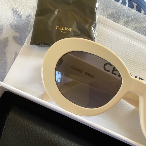 CELINE Triomphe Oval Sunglasses 53-22-145 Blonde Smoke - Picture 8 of 16